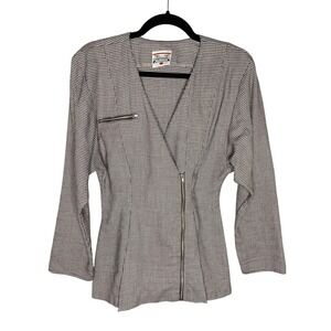 Vintage 80s 90s Contempo Casuals Brown Houndstooth Blazer Size S/M Womens Jacket